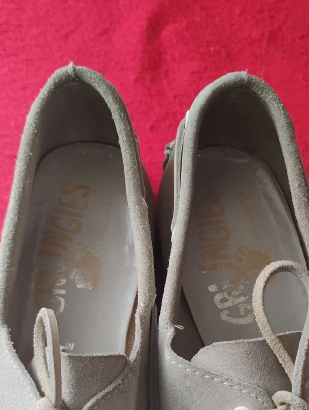 Men's Suede Lace-Up Boat Shoes in Light Gray
